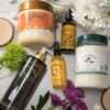 Natural beauty products Kenya collection featuring oils, soaps, and shea butter